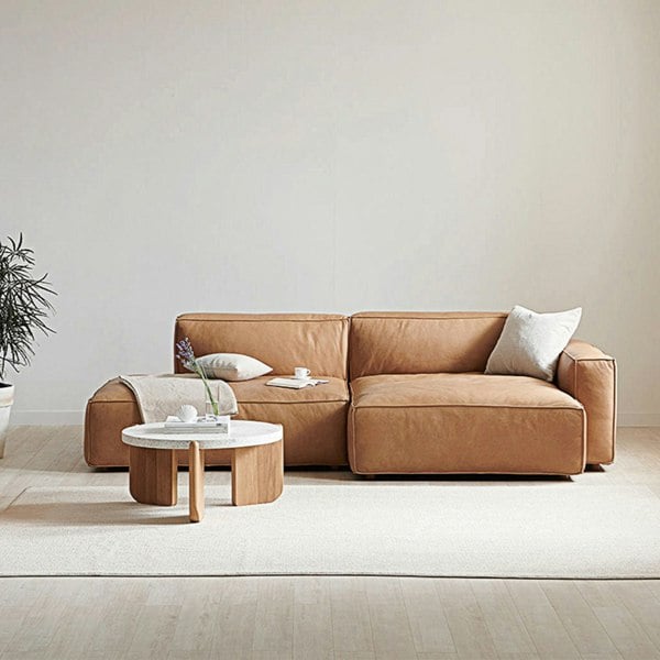 Lucian Four Seater Coner Sofa, Modular Sofa, Real Leather-Weilai Concept-Weilai Concept