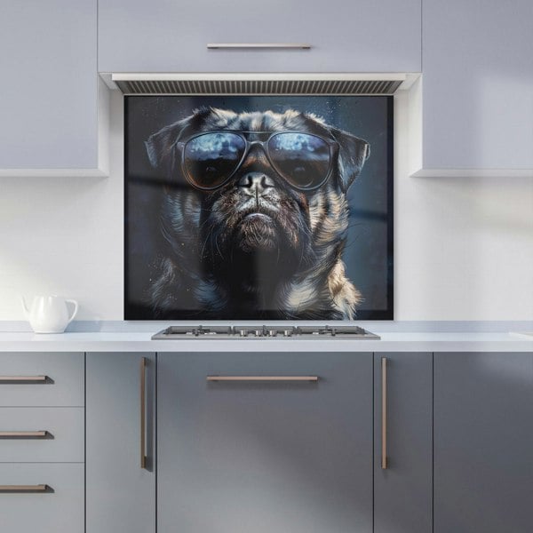 Warren Reed - Designer Cool Pug with Midnight Shades Kitchen Splashback