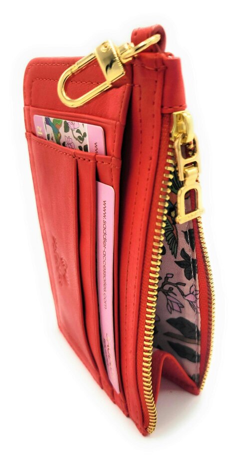 SADDLER PIPER Real Leather Designer Top Zip Card Holder | Gift Boxed