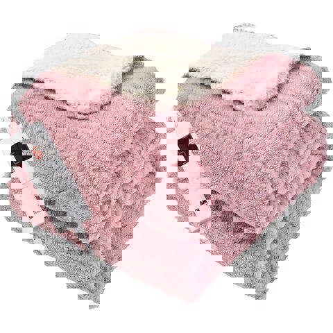 GlamHaus Heated Electric Throw Blanket - Luxurious & Soft Design - 9 Temperature Settings & 9-Hour Timer Pink