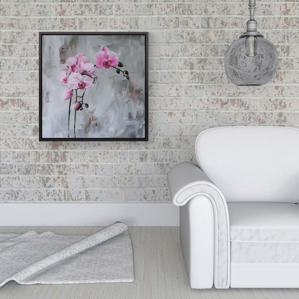 Warren Reed Pink Orchids Framed Canvas