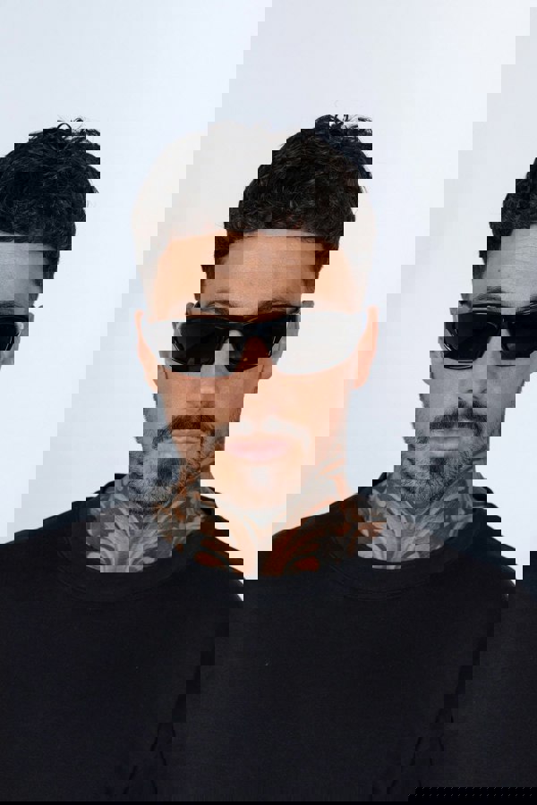 SVNX Outdoor Racer Sunglasses in Black Silver with Hard Case