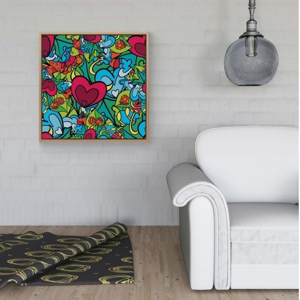 Warren Reed Hippie Psychedelic Pattern Framed Canvas