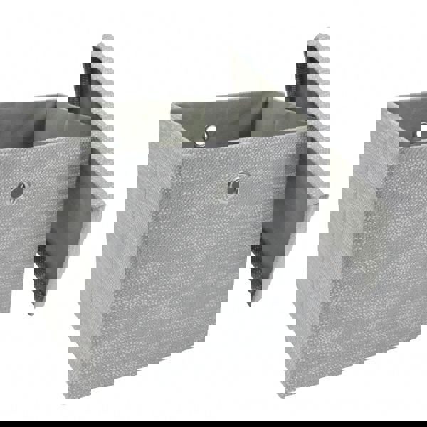 JVL Serena Foldable Fabric Storage Cube with Lid for Bedroom and Living Room Storage, Light Grey