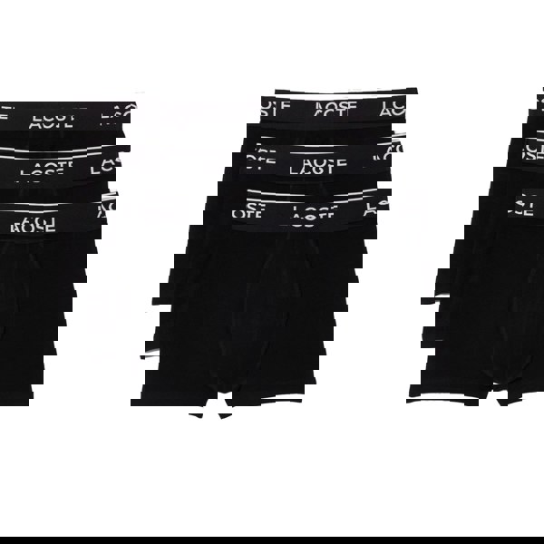 Lacoste 3 Pack Cotton Stretch Trunks Black