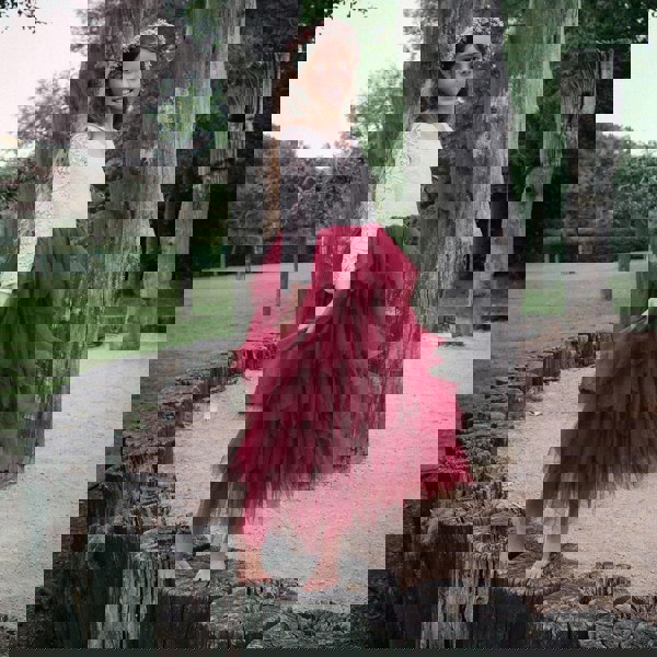 flower girl in a park wearing a Bohemian Spirit Dress 