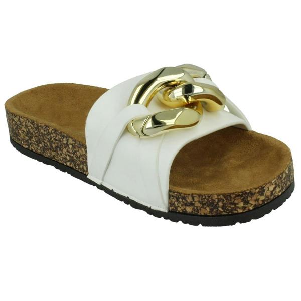 Spot On Ladies Spot On Chain Design Mules F00393