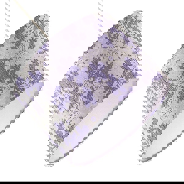 Chic Floral Round Drum Fabric Lamp Shade with Lilac and White Daisies Image 4