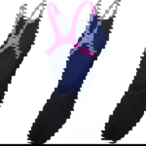 Speedo allover digital recordbreaker swimsuit in black pink blue