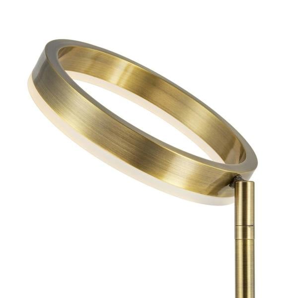 Modern LED Halo Ring Floor Lamp in Antique Brass with CCT Dimmer Image 5