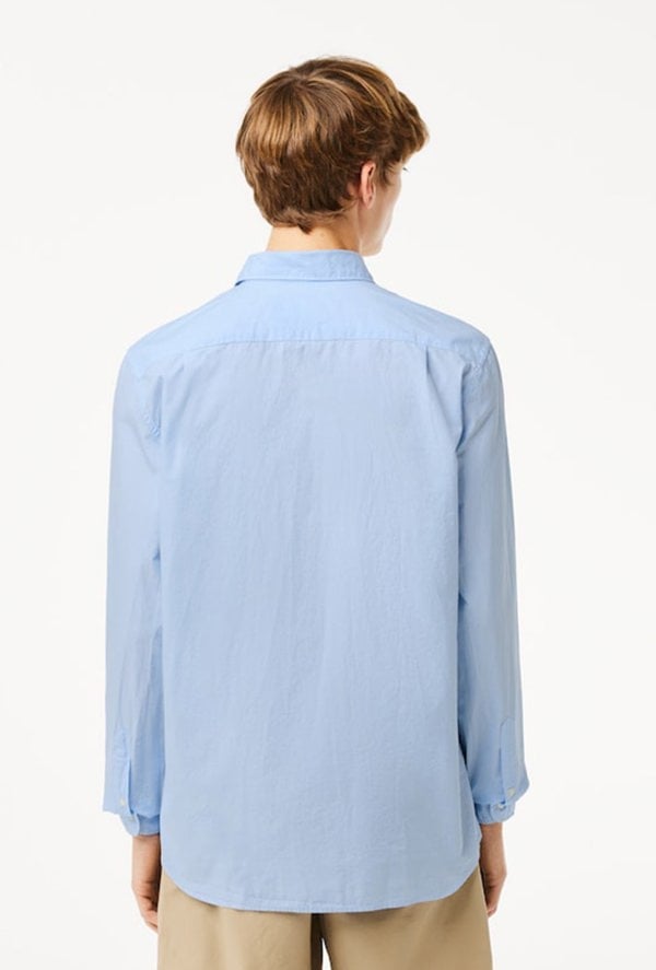 Lacoste Men's Regular Fit Gingham Poplin Shirt - Blue