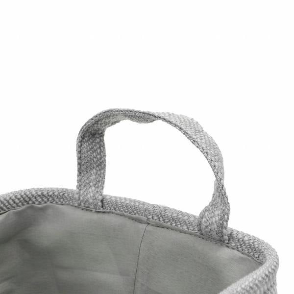 JVL Serena Rectangular Fabric Storage Baskets with Handles for Home Organisation, Light Grey