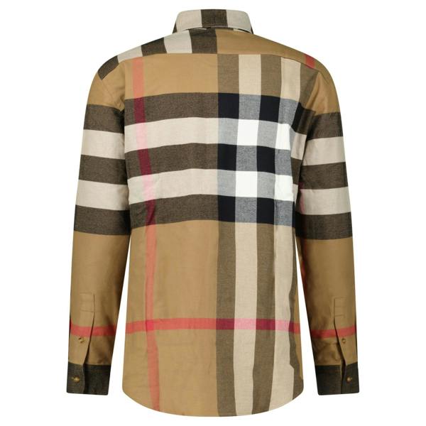 Burberry 'Claverdon' Check Shirt in Taupe Brown - chancefashionco