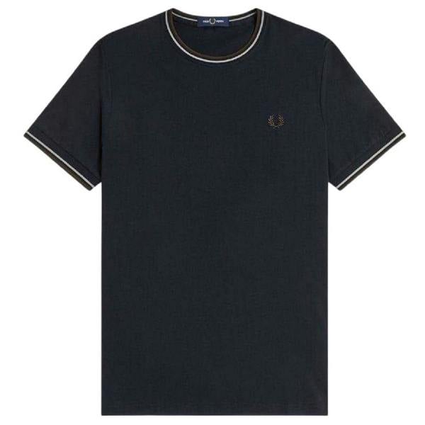 Fred Perry Mens Tipped T-Shirt - Navy Blue - 