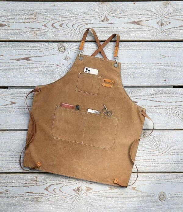 Sourdough By The Sea Canvas Apron Gift - Durable Adjustable Strap & Deep Pockets for Kitchen Craft Woodwork