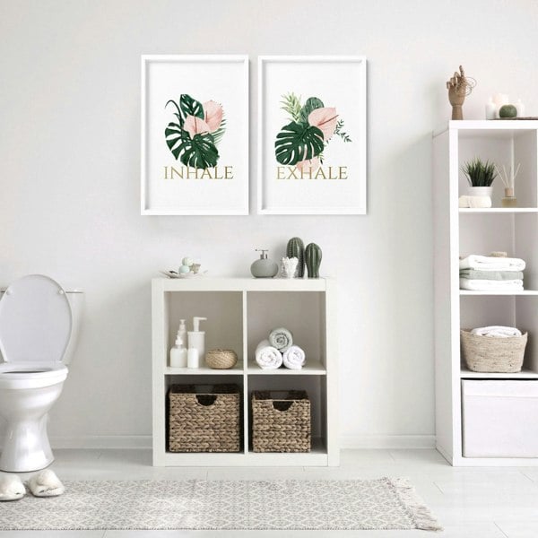 Relaxation wall art | set of 2 wall art for bathroom