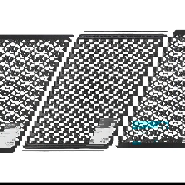 JVL Honeycomb Outdoor Rubber Ring Entrance Floor Door Mat 40x60cm, Black