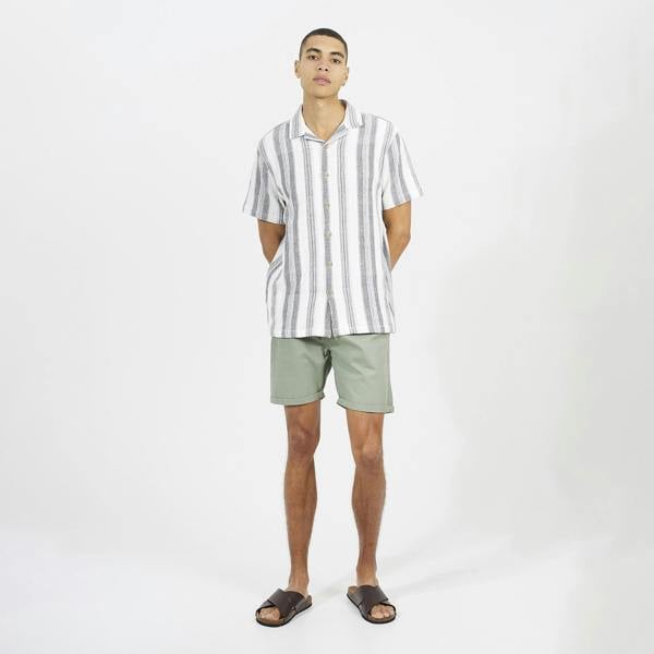 Brave Soul Pale Green Cotton Chino Shorts with Turn Up Hem - Pale Green Image 3