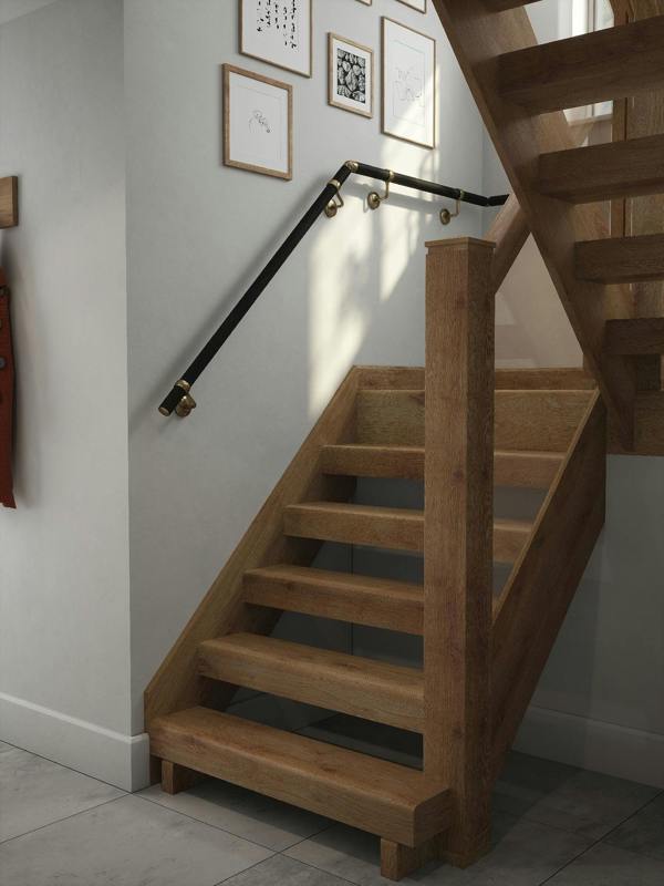 Handrails Direct Blakedown Midnight Wood Half Turn Handrail
