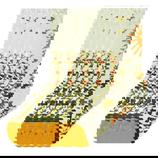 Anysox 5 Pairs Size 5-9 Fashion Socks Combed Cotton Art Abstract Plant Oil Painting Novelty Happy Funny Christmas Gift for Women