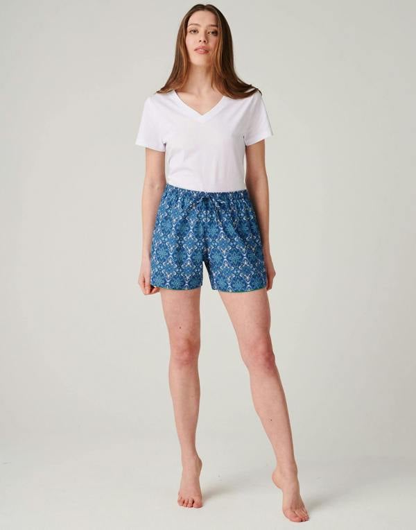 British Boxers Women's Crisp Cotton Sleep Shorts – Marrakesh Paisley