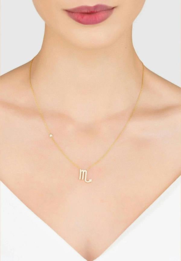Zodiac Star Sign Pendant Necklace Rose Gold Scorpio - LATELITA Necklaces