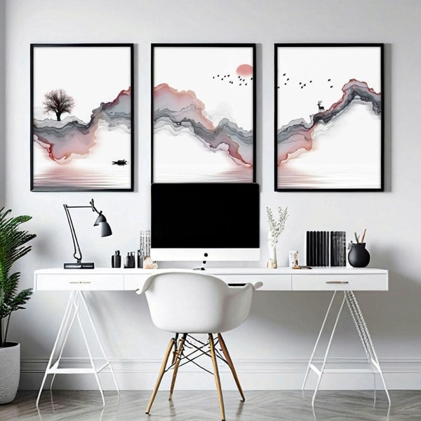 Prints for offices | set of 3 framed wall art