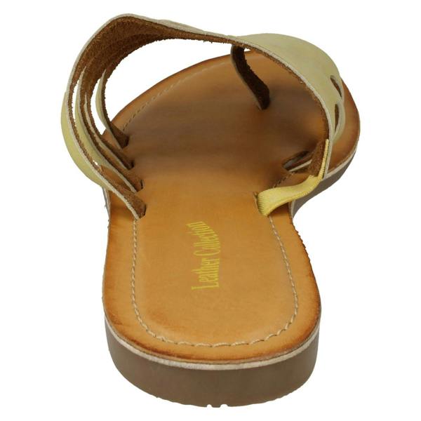 Leather Collection Ladies Leather Collection Flat Strappy Sandals F00125