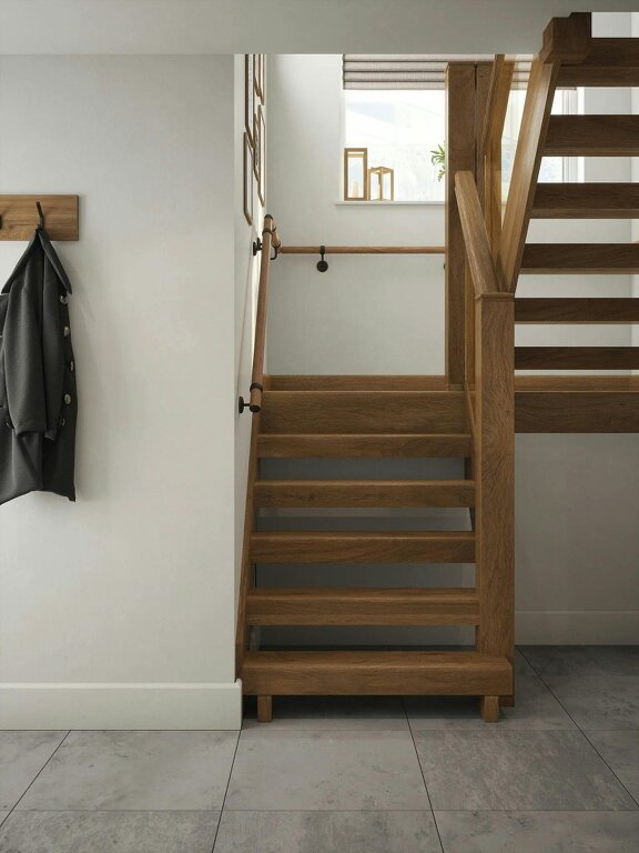 Handrails Direct Stoneleigh Red Oak Half Turn Handrail