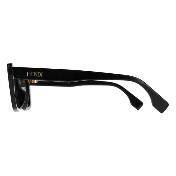 Fendi Sunglasses FE40185I Lettering 01N Shiny Black Green
