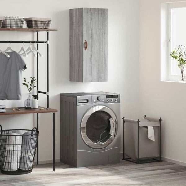 Berkfield Wall Mounted Cabinet Grey Sonoma 34.5x34x90 cm