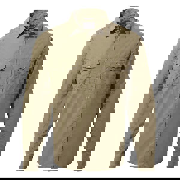 Craghoppers Mens Expert Kiwi Long-Sleeved Shirt - Pebble Brown