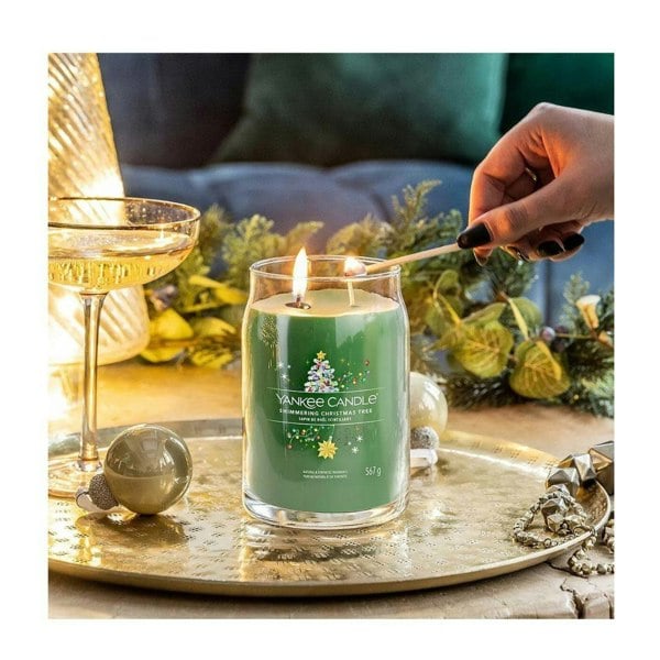 Yankee Candle Signature Shimmering Christmas Tree Large Jar Green 567g