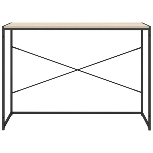 Berkfield Computer Desk Black and Oak 110x60x70 cm Engineered Wood