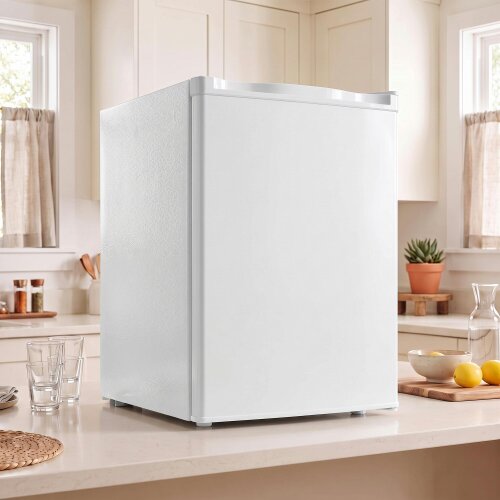 HOMCOM 73 L Mini Fridge with Chiller Box and Reversible Door, White