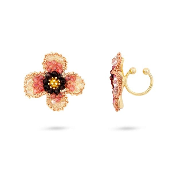 Gold Trip Wild Pansy Clip On Earrings