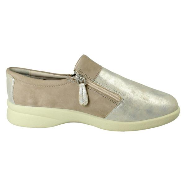 Padders Ladies Padders Leather Dual Zip Removable Insole Casual Shoes Repearl