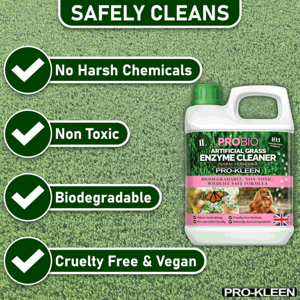 ProKleen Pro-Kleen ProBio Artificial Grass Cleaner Probiotic Based Deodoriser Odour Eliminator Floral 1L