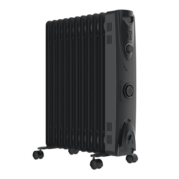 MYLEK Oil Filled Radiator 2500w Portable Heater Thermostat 24 Hour Timer Grey