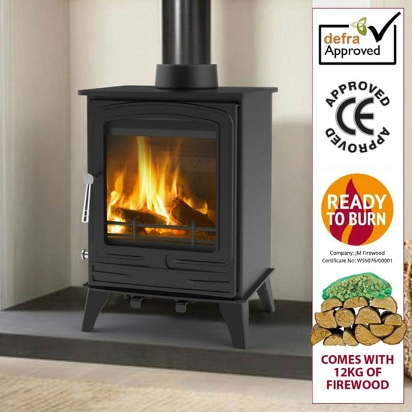 RoyalFire Royal Fire 4.2kW Steel Eco Multifuel Stove + Firewood Starter Kit