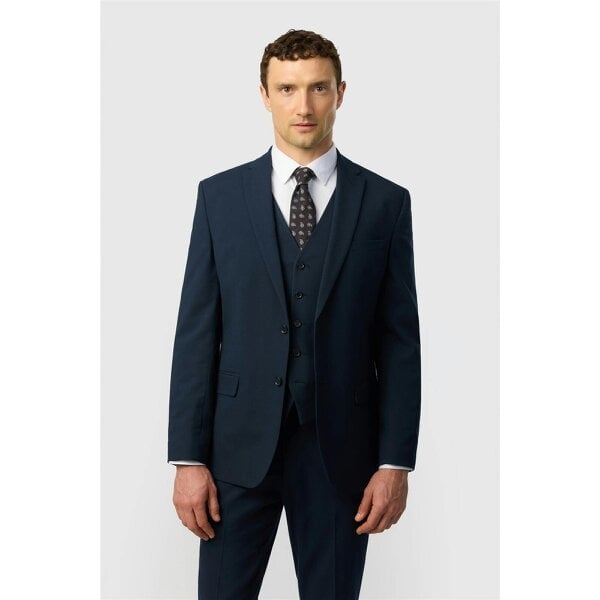 Limehaus Tailored Fit Navy Stretch Jacket