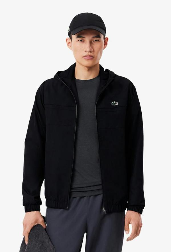 Lacoste Men's Water-Repellent Sport Track Jacket - 5 (Large) - Black