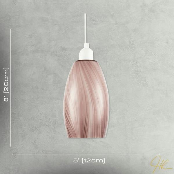 Modern Reddish Brown Marble Stripe Effect Glass Pendant Light Shade Image 7