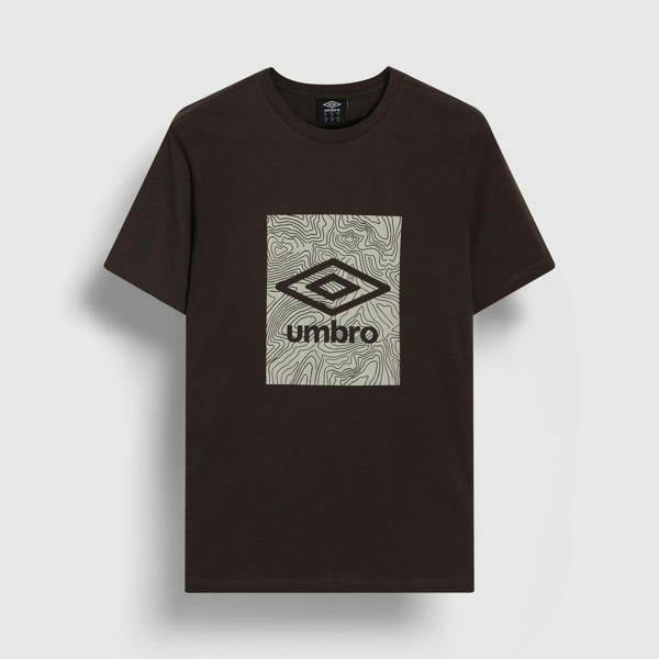 Umbro Mens Geo Wave T-Shirt - Chocolate Brown