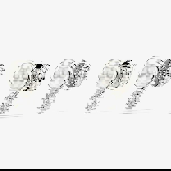Swarovski Matrix Rhodium Plated Crystal Pearl Stud Earrings 5694225