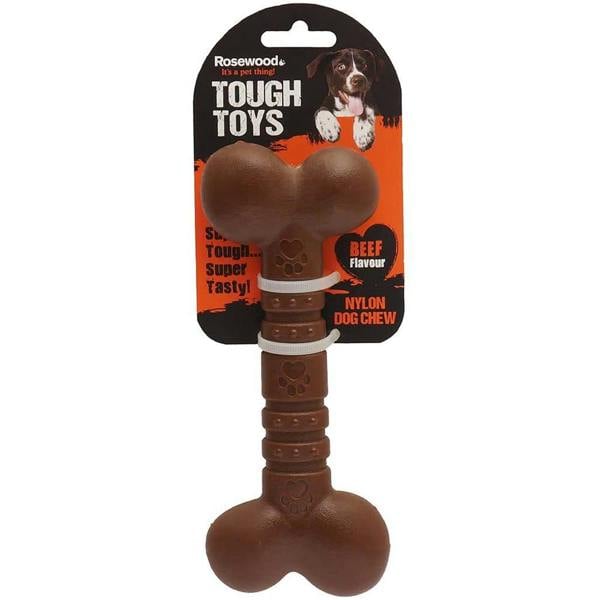 Rosewood Nylon Dog Chews Toy Beef Bone Large