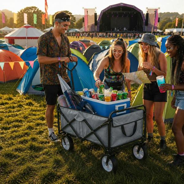 Monstershop All-Terrain Festival & Beach Drinks Trolley Grey
