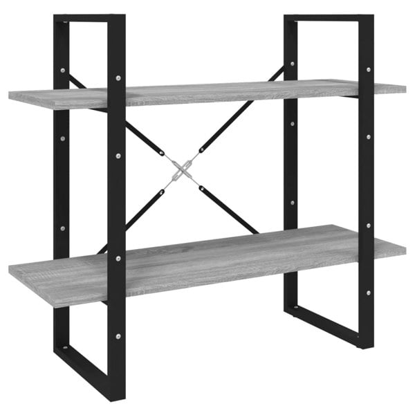 Berkfield 5-Tier Book Cabinet Grey Sonoma 80x30x175 cm Engineered Wood
