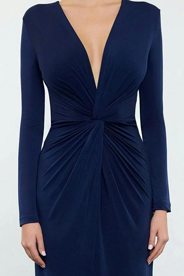WOVCOR Double-Breasted Maxi Elegant Evening Dress