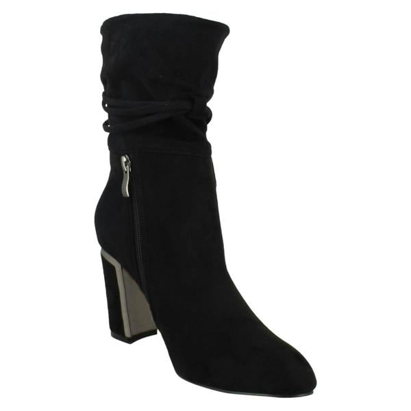 Spot On Ladies Spot On Tassel Trim Calf Boots